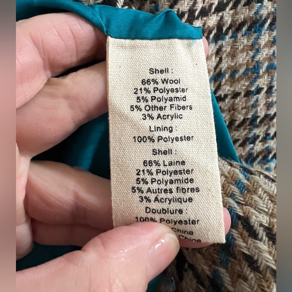 L'AGENCE Kenzie Double Breasted Houndstooth Wool Blend Blazer - Size 8 - Picture 8 of 8